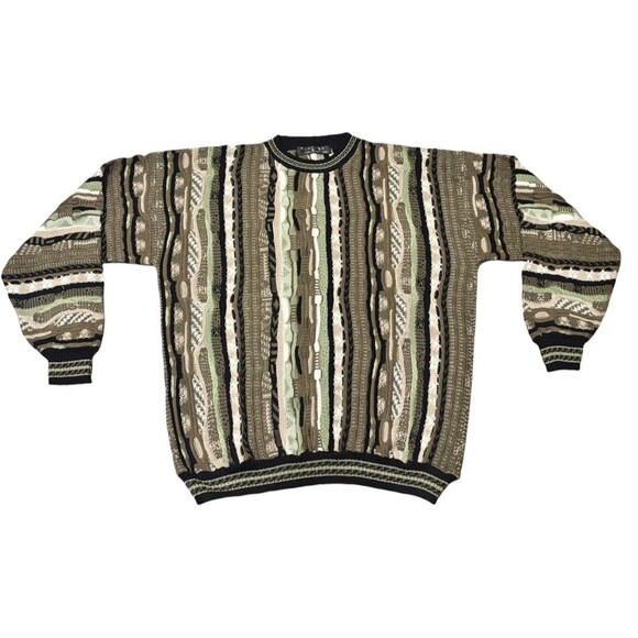 Protege Collection XXL 3D Knit Sweater Coogi Style Multicolor Textured Mens - Picture 1 of 8